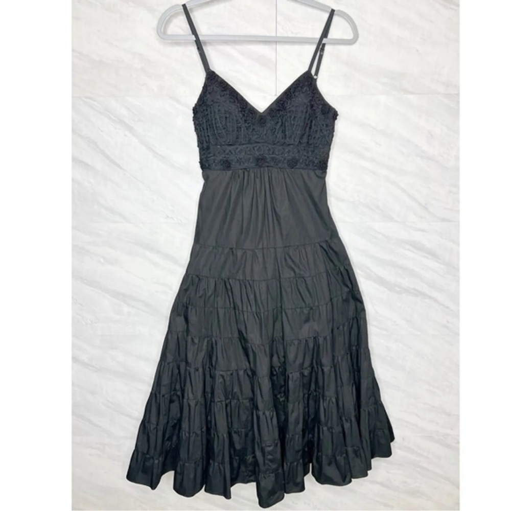 Vintage Sue Wong Black Lace Bouffant Women's MIDI Dress 6